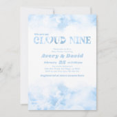 Die Cloud Nine Fluffy Cloud Baby Boy Showdusche Einladung (Vorderseite)