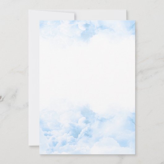 Die Cloud Nine Fluffy Cloud Baby Boy Showdusche Einladung (Rückseite)