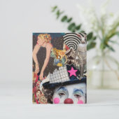 Die Clown-Mixed-Media-Collage Postkarte (Stehend Vorderseite)