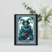 Die Clown-Tarot-Karte Postkarte (Stehend Vorderseite)