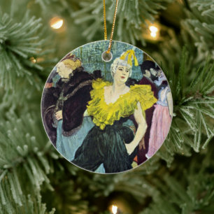 Die Clownin (Clown) Cha‑U‑Kao von Toulouse‑Lautrec Keramik Ornament