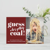 Die Coal Funny Foto Weihnachtskarte bekommen (Stehend Vorderseite)