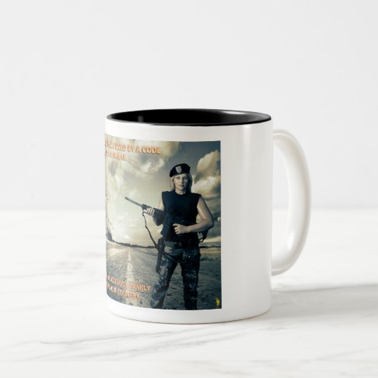 Die Code-Tasse Zweifarbige Tasse (VorderseiteRechts)