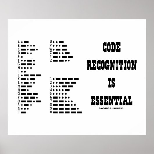Die Codeerkennung ist unerlässlich (Morse-Code) Poster (Vorne)