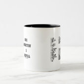 Die Codeerkennung ist unerlässlich (Morse-Code) Zweifarbige Tasse (Mittel)