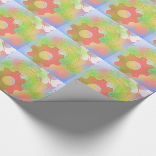 Die Cogs Abstrakt drehen Geschenkpapier (Ecke)