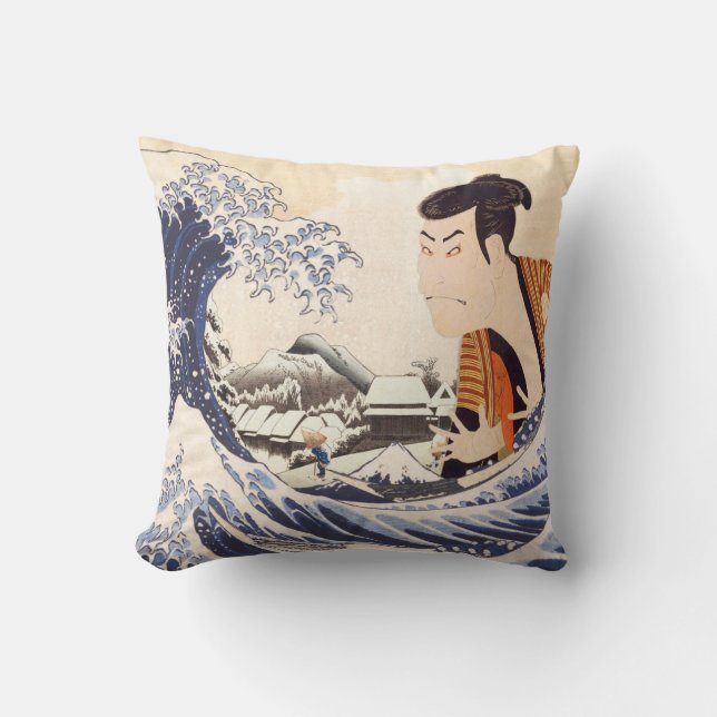 Die Collages der Great Wave Ukiyoe Kissen (Vorderseite)