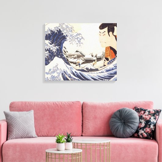 Die Collages der Great Wave Ukiyoe Leinwanddruck (Insitu (Wohnzimmer))