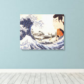 Die Collages der Great Wave Ukiyoe Leinwanddruck (Insitu (Holzboden))