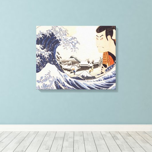 Die Collages der Great Wave Ukiyoe Leinwanddruck (Insitu (Holzboden))