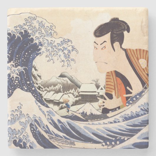 Die Collages der Great Wave Ukiyoe Steinuntersetzer (Vorderseite)