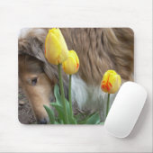 Die Collie und die Tulips Mousepad (Mit Mouse)