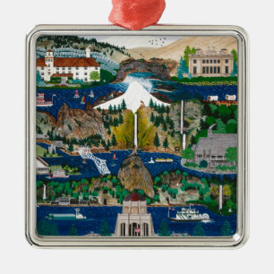 Die Columbia-Schlucht Silbernes Ornament