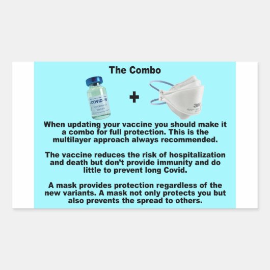 Die Combo- Vax- und Maskenpapieraufkleber Rechteckiger Aufkleber (Vorderseite)