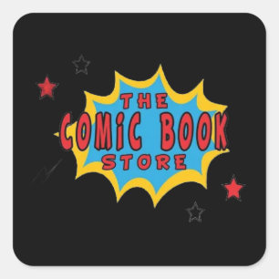 DIE COMIC-BUCHSTORE QUADRATISCHER AUFKLEBER