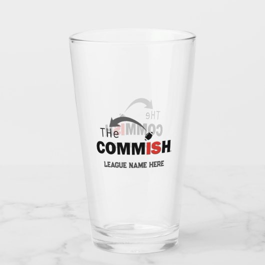 Die Commish Custom 16 oz Pint Bierglas Glas (Rückseite)