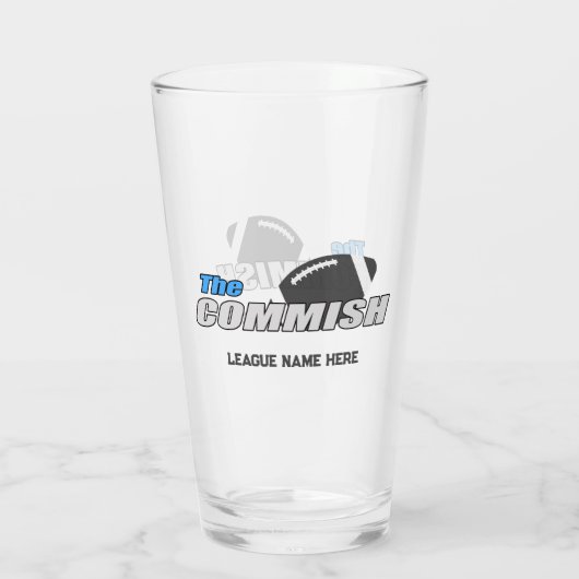 Die Commish Custom 16 oz Pint Bierglas Glas (Rückseite)