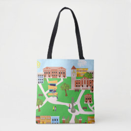 Die Coole Campus Uni Retro Illustration Tasche