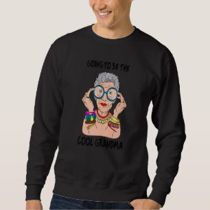 Die Coole Oma Granny Kindergeburt Gra Sweatshirt