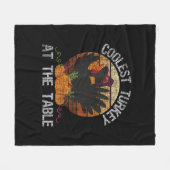 Die coole Türkei am Tisch Retro Erntedank Fal Fleecedecke (Vorderseite (Horizontal))