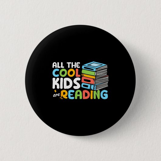 Die coolen Kids lesen Buch lesender Lehrer Button (Vorderseite)