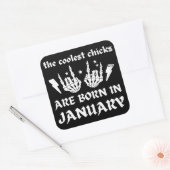 DIE COOLEN SCHICKEN SIND GEBOREN AM JANUAR QUADRATISCHER AUFKLEBER (Umschlag)