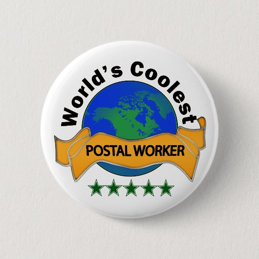 Die coolste Postarbeitskraft der Welt Button (Vorderseite)