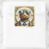 Die coolste Schildkröte der Welt Quadratischer Aufkleber (Tasche)