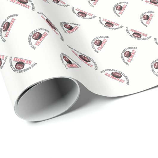 Die Coolsten Girls um Eishockey Geschenkpapier (Rolleneckpunkt)