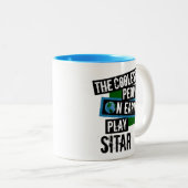 Die Coolsten Menschen auf der Erde spielen Sitar Zweifarbige Tasse (VorderseiteRechts)