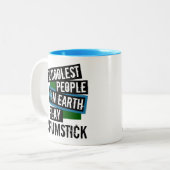 Die Coolsten Menschen auf der Erde spielen Strumst Zweifarbige Tasse (Vorderseite Links)