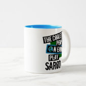 Die Coolsten Menschen der Erde spielen Sarod Zweifarbige Tasse (VorderseiteRechts)