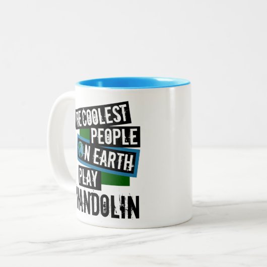 Die Coolsten Menschen der Welt spielen Mandolin Zweifarbige Tasse (Vorderseite Links)