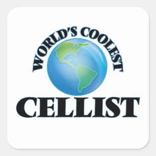Die coolstste Cellist der Welt Quadratischer Aufkleber