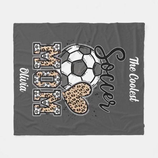 "Die Coolstste Fußball-Mama" - kundenspezifisches  Fleecedecke (Vorderseite (Horizontal))