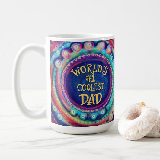 Die Coolstste Vater der Welt Moderne Inspirivität Kaffeetasse (Mit Donut)