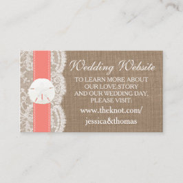 Die Coral Sand Dollar Beach Wedding Collection Begleitkarte