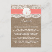 Die Coral Sand Dollar Beach Wedding Collection