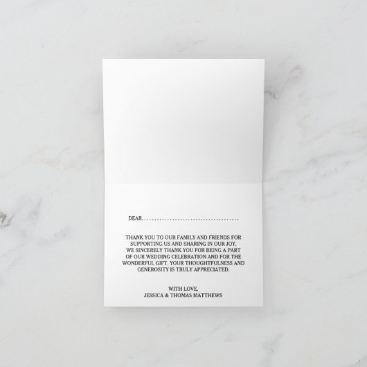 Die Coral Sand Dollar Beach Wedding Collection Dankeskarte (Innenseite)