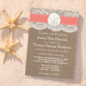 Die Coral Sand Dollar Beach Wedding Collection Einladung