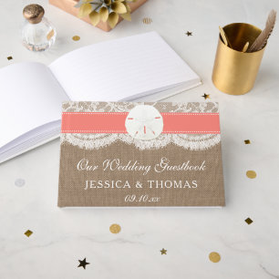 Die Coral Sand Dollar Beach Wedding Collection Gästebuch