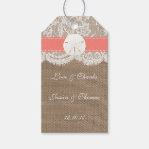 Die Coral Sand Dollar Beach Wedding Collection Geschenkanhänger
