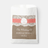Die Coral Sand Dollar Beach Wedding Collection Geschenktütchen (Vorderseite)