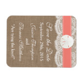 Die Coral Sand Dollar Beach Wedding Collection Magnet (Horizontal)