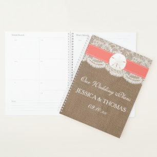 Die Coral Sand Dollar Beach Wedding Collection Planer