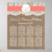 Die Coral Sand Dollar Beach Wedding Collection Poster (Vorne)