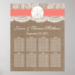 Die Coral Sand Dollar Beach Wedding Collection Poster