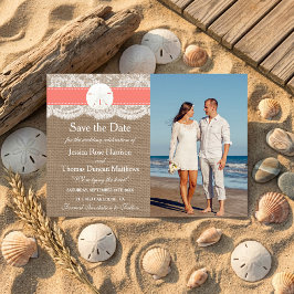 Die Coral Sand Dollar Beach Wedding Collection Save The Date