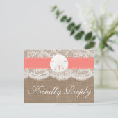 Die Coral Sand Dollar Wedding Collection UAWG Einladungspostkarte (Stehend Vorderseite)