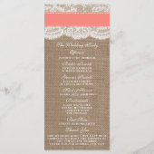 Die Coral Sand Dollar Wedding Programme (Rückseite)